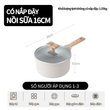 Nồi tuyết Nhật 16/18cm cao cấp - Nồi sữa, đựng thực phẩm bé, giảm còn 119.000 VND