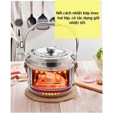 Nồi ủ nhiệt chân không Galen G014 5.5L Inox 410 - Dùng trên bếp ga, hồng ngoại, bảo hành 12 tháng - Giá ưu đãi 619.000₫ 6
