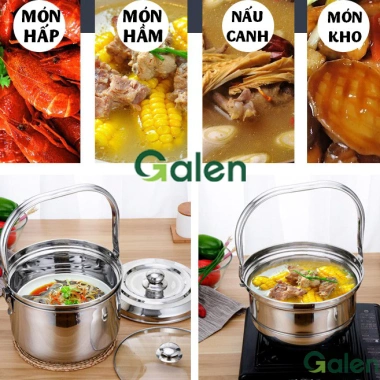 Nồi ủ nhiệt chân không Galen G014 5.5L Inox 410 - Dùng trên bếp ga, hồng ngoại, bảo hành 12 tháng - Giá ưu đãi 619.000₫ 8