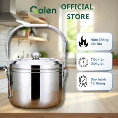 Nồi ủ nhiệt chân không Galen G014 5.5L Inox 410 - Dùng trên bếp ga, hồng ngoại, bảo hành 12 tháng - Giá ưu đãi 619.000₫ 9