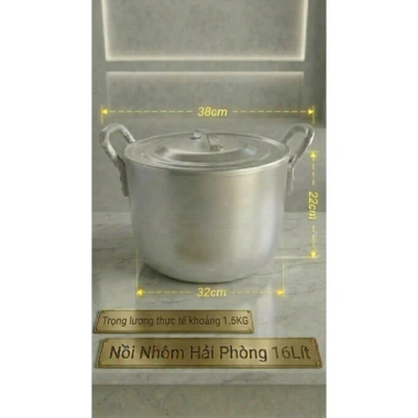 Nồi Xoong Nhôm Hải Phòng dày đặc 16‑40L - Hàng VNXK, giá chỉ 270k (giá gốc 324k)