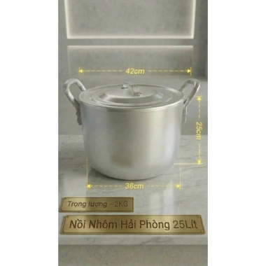 Nồi Xoong Nhôm Hải Phòng dày đặc 16‑40L - Hàng VNXK, giá chỉ 270k (giá gốc 324k)