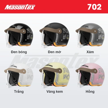 Nón Bảo Hiểm 3/4 Cổ Điển MASONTEX - Vỏ ABS, Kính Ẩn, Lót Tháo Giặt, 429.000 VND 7