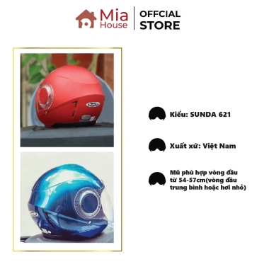Nón bảo hiểm 3/4 SUNDA 621 - Giá ưu đãi 550k, bảo vệ tối đa, đa màu sắc 5 Nón bảo hiểm 3/4 SUNDA 621 - Giá ưu đãi 550k, bảo vệ tối đa, đa màu sắc 5