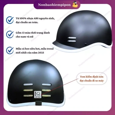 Nón bảo hiểm cá heo full size cho cả gia đình, màu trơn, phụ kiện, đạt chuẩn, bảo hành 12 tháng, 160.000 VND 4