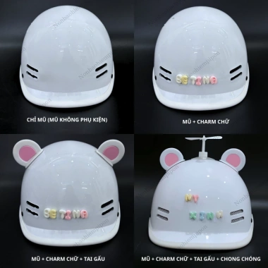 Nón bảo hiểm cá heo full size cho cả gia đình, màu trơn, phụ kiện, đạt chuẩn, bảo hành 12 tháng, 160.000 VND 10