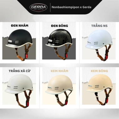 Nón bảo hiểm cá heo Gerda, sơn chống bám dính, bảo hành 12 tháng, giá 175.000₫