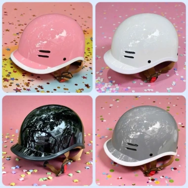Nón Bảo Hiểm Cá Heo Sơn Phủ Nano 1/2 Đầu - Nhiều Màu, Unisex, Giá 95K