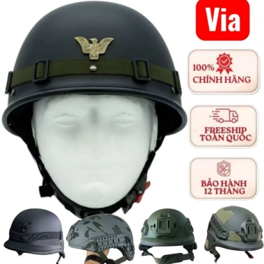 Nón bảo hiểm Linh My Lính Đức - Giá chỉ 180.000đ, giảm mạnh, bảo vệ an toàn