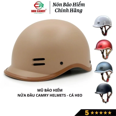 Nón bảo hiểm nửa đầu cá heo CAMRY HELMETS an toàn thời trang, đa màu, free size 55‑58cm - Giá chỉ 151.999 VND