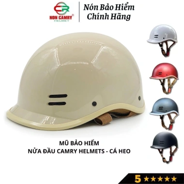 Nón bảo hiểm nửa đầu cá heo CAMRY HELMETS an toàn thời trang, đa màu, free size 55‑58cm - Giá chỉ 151.999 VND