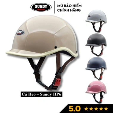 Nón bảo hiểm nửa đầu cá heo HP6 SUNDY – Thời trang, đa màu, Freesize 55‑59cm