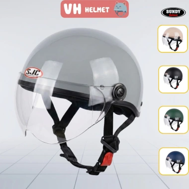 Nón bảo hiểm nửa đầu có kính BKTec SJC vòng đầu 56‑59cm – chính hãng, chỉ 129k