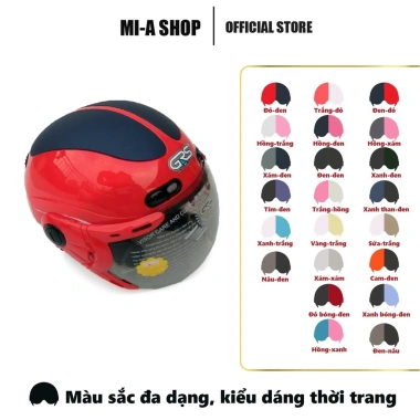 Nón bảo hiểm nửa đầu GRS A102K đa màu kèm kính chắn gió - giá chỉ 269.500 VND