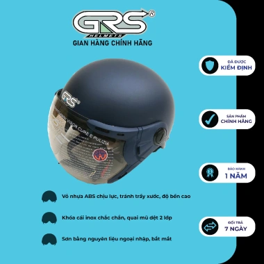 Nón bảo hiểm nửa đầu GRS A33k chính hãng đa màu, giảm 18% Bảo vệ nam nữ 4
