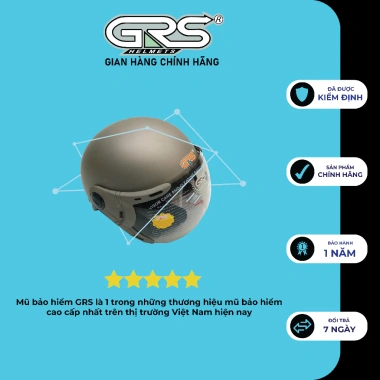 Nón bảo hiểm nửa đầu GRS A33k chính hãng đa màu, giảm 18% Bảo vệ nam nữ 6