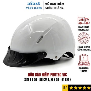 Nón bảo hiểm nửa đầu Protec Vic - nhẹ, thoáng mát, size 58-62 cm, nam nữ, giá chỉ 323.000₫