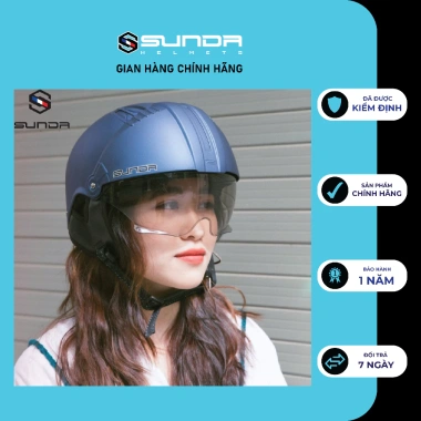 Nón bảo hiểm nửa đầu SUNDA 135D đa màu, giấu kính tháo lót - Giá chỉ 129.000₫ 3