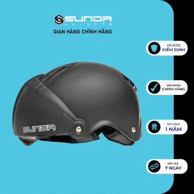 Nón bảo hiểm nửa đầu SUNDA 135D đa màu, giấu kính tháo lót - Giá chỉ 129.000₫ 5