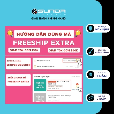 Nón bảo hiểm nửa đầu SUNDA 135D đa màu, giấu kính tháo lót - Giá chỉ 129.000₫ 8
