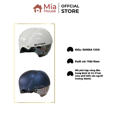 Nón bảo hiểm nửa đầu SUNDA 135D kính âm tháo lót cao cấp - đa màu, giá chỉ 389k 4