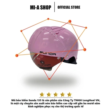 Nón bảo hiểm nửa đầu SUNDA 135D kính âm tháo lót cao cấp - đa màu, giá chỉ 389k 7