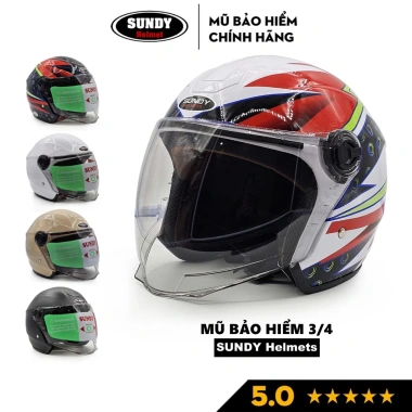 Nón bảo hiểm SUNDY Helmets 3/4 chính hãng an toàn thời trang cá tính Freesize 56-59cm giá 363.000đ