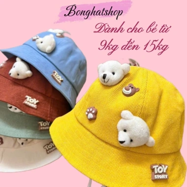 Nón bucket tai bèo gấu bear 1-3 tuổi Nón vành cho bé trai bé gái giảm còn 55.000đ 3