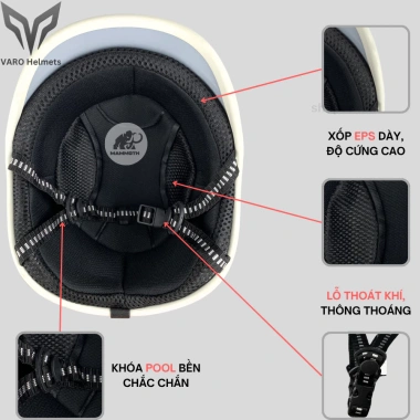 Nón Cá Heo VAROHELMET Freesize - Tặng Charm Chữ, Bảo Hiểm Chuẩn, Giá 295k 9 Nón Cá Heo VAROHELMET Freesize - Tặng Charm Chữ, Bảo Hiểm Chuẩn, Giá 295k 9