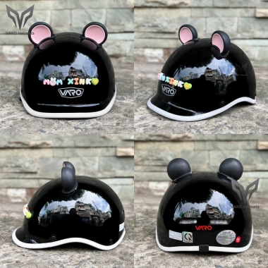 Nón Cá Heo VAROHELMET Freesize - Tặng Charm Chữ, Bảo Hiểm Chuẩn, Giá 295k