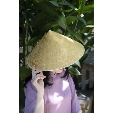 Nón lá lụa pastel áo dài yếm du xuân chụp hình Tết, quai ngọc, charm lá cờ - Giao nhanh HCM và tỉnh 4