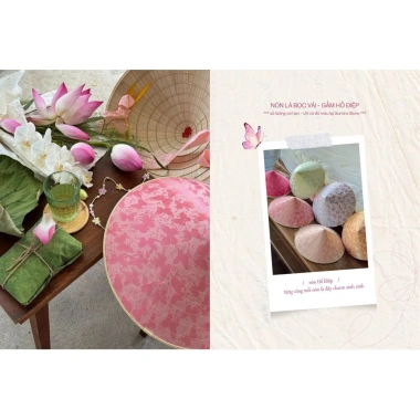 Nón lá lụa pastel áo dài yếm du xuân chụp hình Tết, quai ngọc, charm lá cờ - Giao nhanh HCM và tỉnh 6