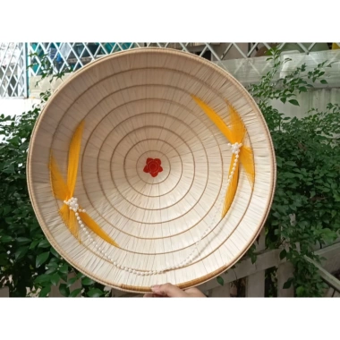 Nón lá lụa pastel áo dài yếm du xuân chụp hình Tết, quai ngọc, charm lá cờ - Giao nhanh HCM và tỉnh 8