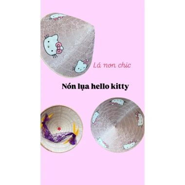 Nón lụa cao cấp Hello Kitty quai dài che nắng mưa, áo dài, đi lễ, đi biển - 180k 2 Nón lụa cao cấp Hello Kitty quai dài che nắng mưa, áo dài, đi lễ, đi biển - 180k 2