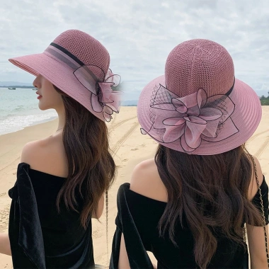Nón rộng vành nơ hoa thời trang nữ tính - Giá chỉ 124.945₫, giảm tới 30%