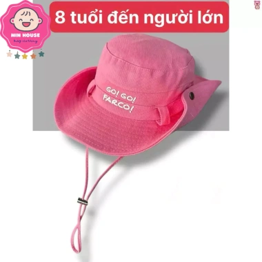 Nón tai bèo họa tiết gấu dâu Lotso xinh xắn, vải xốp nhung kaki, dây đeo, cho bé gái, giá chỉ 59.000