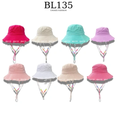 Nón tai bèo rộng vành tua rua xỏ hạt hoa nhiều màu - Mũ bucket chống nắng thể thao nam nữ NBLTHH01