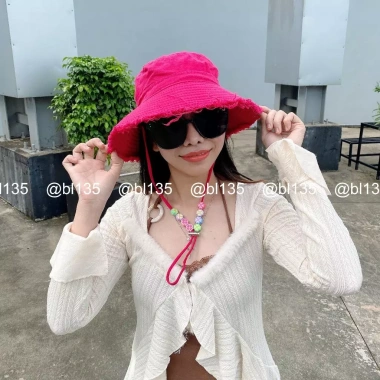 Nón tai bèo rộng vành tua rua xỏ hạt hoa nhiều màu - Mũ bucket chống nắng thể thao nam nữ NBLTHH01 3 Nón tai bèo rộng vành tua rua xỏ hạt hoa nhiều màu - Mũ bucket chống nắng thể thao nam nữ NBLTHH01 3