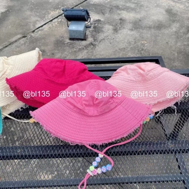 Nón tai bèo rộng vành tua rua xỏ hạt hoa nhiều màu - Mũ bucket chống nắng thể thao nam nữ NBLTHH01