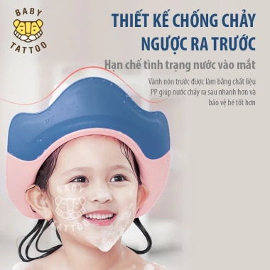 Nón Tắm Baby Tattoo Hình Vương Miện - Thiết Kế Nước Chảy Ra Sau, Hỗ Trợ Bé, Giá Khuyến Mãi 160.000₫ 3