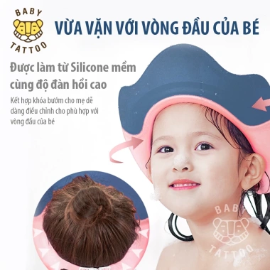 Nón Tắm Baby Tattoo Hình Vương Miện - Thiết Kế Nước Chảy Ra Sau, Hỗ Trợ Bé, Giá Khuyến Mãi 160.000₫ 4