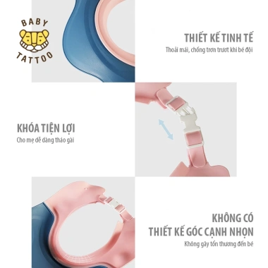 Nón Tắm Baby Tattoo Hình Vương Miện - Thiết Kế Nước Chảy Ra Sau, Hỗ Trợ Bé, Giá Khuyến Mãi 160.000₫ 7