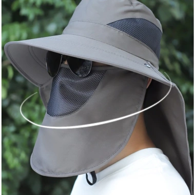 Nón vành rộng thời trang nam - Chống UV, toàn mặt, thiết kế khẩu trang, mũ bucket, giá 32.850₫ 2
