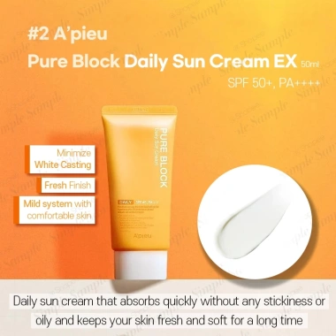 Nova-era apieu Pure Block 50ml Kem chống nắng Tone Up Aqua Sun Cream SPF50 PA+++ Dưỡng ẩm tự nhiên - Giá 182.200đ