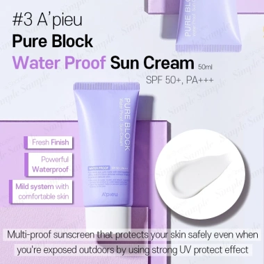 Nova-era apieu Pure Block 50ml Kem chống nắng Tone Up Aqua Sun Cream SPF50 PA+++ Dưỡng ẩm tự nhiên - Giá 182.200đ 6