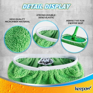 Novaspark 6 Khăn Lau Nhà Microfiber Giặt Được Dày Mềm Không Rơi Thay Thế Vải Gia Đình Giá 69.336₫