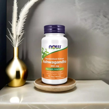Now Ashwagandha 450mg - Viên uống chiết xuất nhân sâm, tăng năng lượng, tinh thần, giấc ngủ, 429k