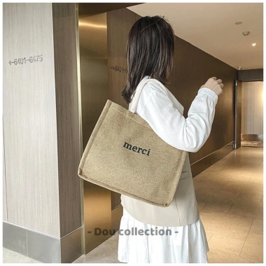 NowShip2h Túi Cói Merci Cao Cấp Loại 1 Form Lớn 2 Lớp Vintage Túi Xách Tay Giá 63k 6