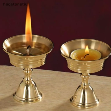NS 1 Chân Nến Đồng Bơ Đèn Dài Candlesti - Đặt Nến Đồng Cốc Trang Trí Nhà, Giá chỉ 56.980₫