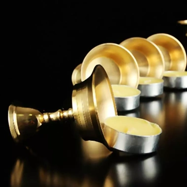 NS 1 Chân Nến Đồng Bơ Đèn Dài Candlesti - Đặt Nến Đồng Cốc Trang Trí Nhà, Giá chỉ 56.980₫ 5